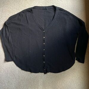 Urban Outfitters Black Waffle Knit Shirt